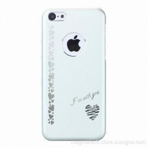 IBACKS Cameo Aluminum Case for iPhone 5C, Heart Series, Ultra-slim, Colorful, White